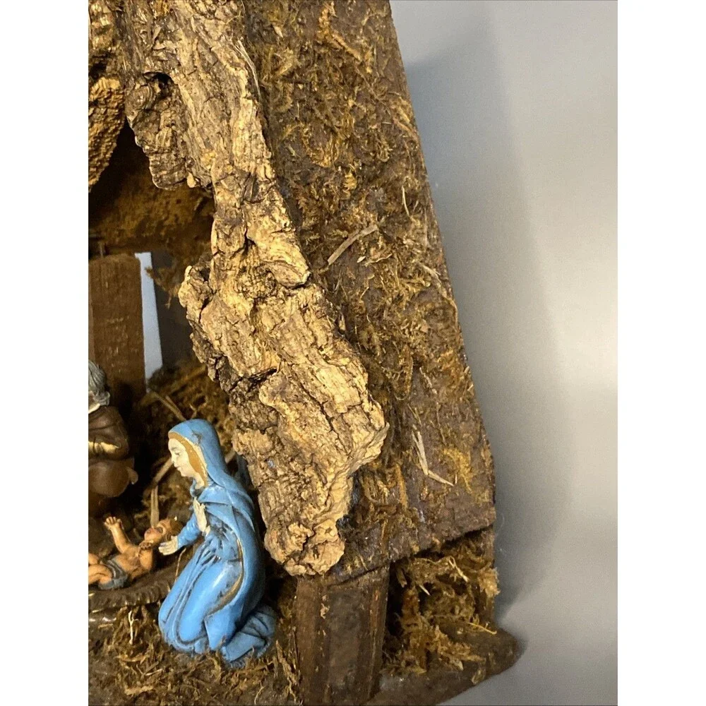 Vintage Italy Nativity Scene Set w/Manger Stationary Christmas Religion 1-piece